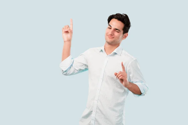 Young Handsome Man Tanned Skin Victory Success Sign Celebrating Concept — Stock Photo, Image