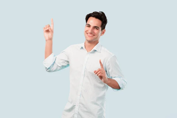 Young Handsome Man Tanned Skin Victory Success Sign Celebrating Concept — Stock Photo, Image