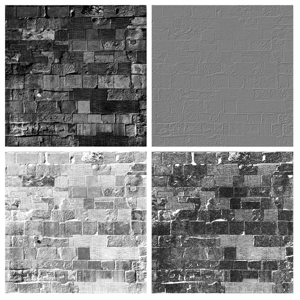 Stacked Stones Wall Texture Set — Stock Photo, Image