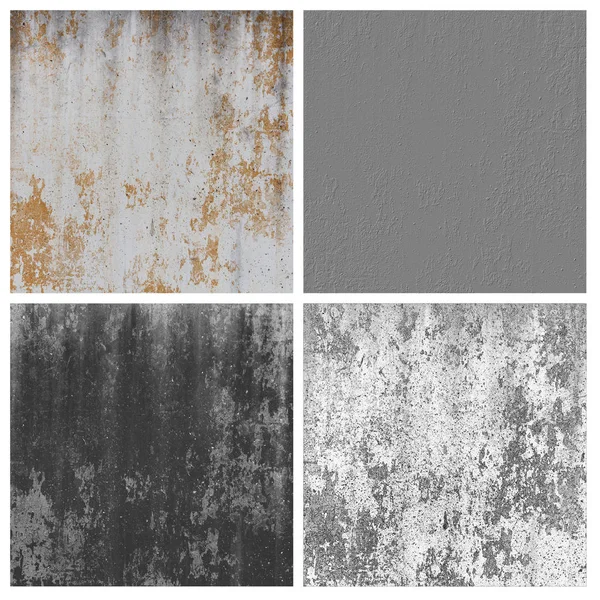 Set Van Cement Beschadigde Muren Textuur — Stockfoto