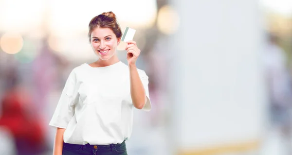 Ung Vacker Flicka Dansa Och Lyssna Musik Med Hörlurar — Stockfoto