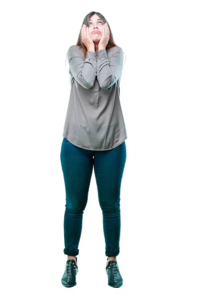 Young Beautiful Girl Looking Unenthusiastic Bored Listening Something Dull Tedious — Stock Photo, Image