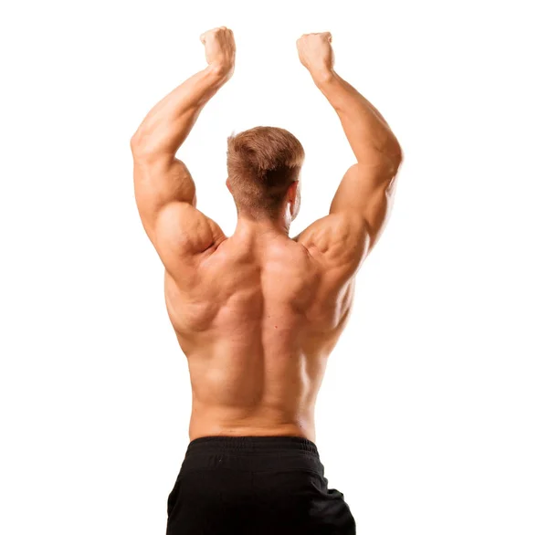 Young Handsome Bodybuilder Man Posing Muscular Appearance — Stock Photo, Image