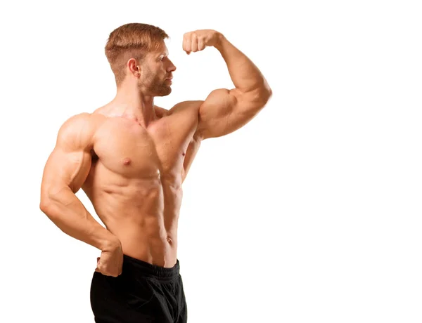 Young Handsome Bodybuilder Man Posing Muscular Appearance — Stock Photo, Image