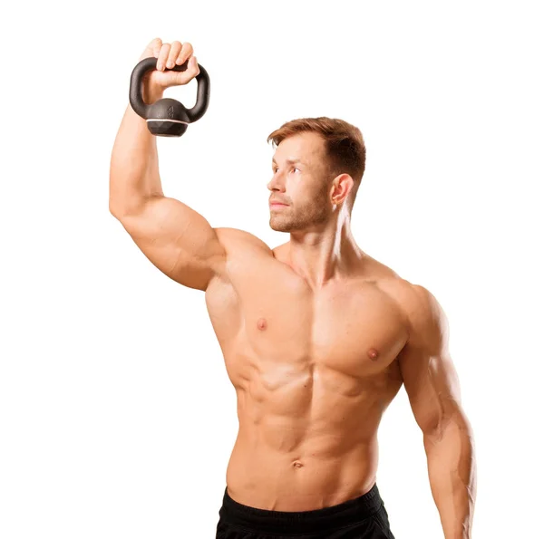 Young Handsome Bodybuilder Man Posing Muscular Appearance — Stock Photo, Image