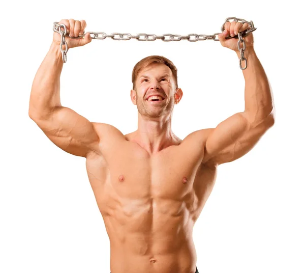 Young Handsome Bodybuilder Man Posing Muscular Appearance — Stock Photo, Image