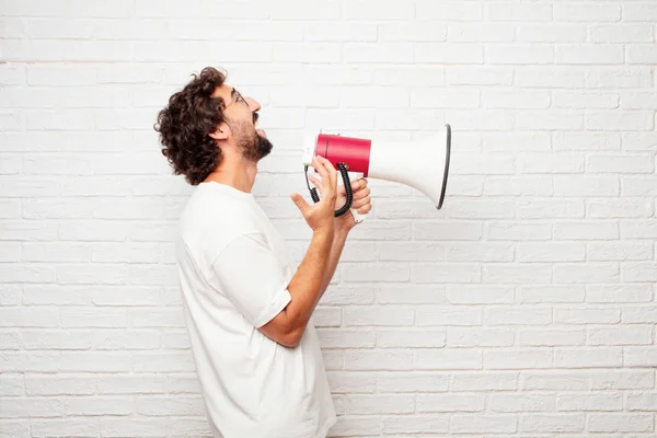 Young Dumb Man Looking Stressed Frustrated Looking Upwards Holding Both — Stock Photo, Image