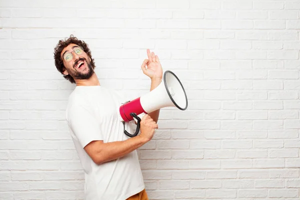 Unga Dumma Manen Att Göra Okej Eller Okej Gest Gillande — Stockfoto