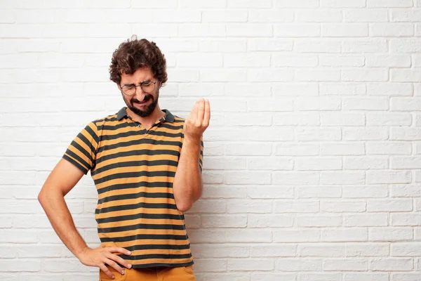 Jeune Homme Muet Air Triste Inquiet Les Mains Absolument Vides — Photo