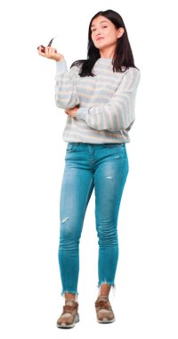 bir duman vintage boru ile genç güzel kadın