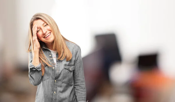 Beautiful Senior Woman Happily Realizing Some Good Surprising News Having — Stock Photo, Image