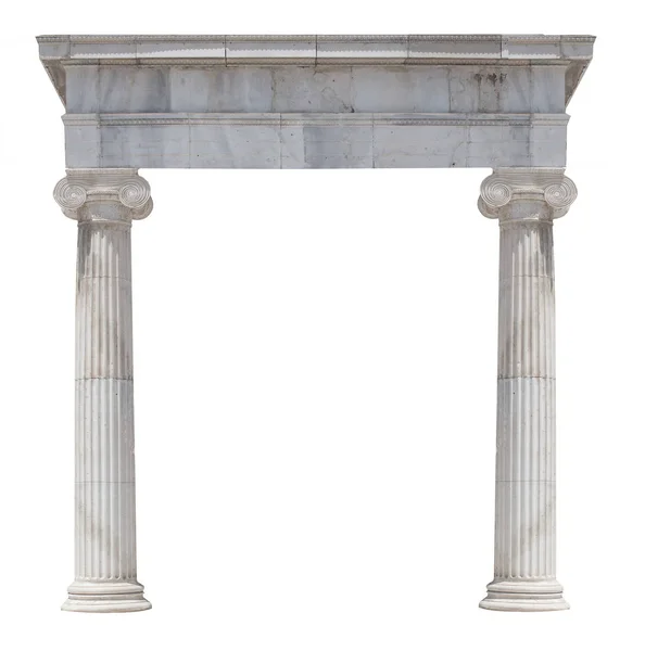 Colonne Dell Antichità Sfondo Bianco — Foto Stock