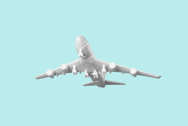 Samolot Zabawka Białym Tle Koncepcja Podróży — Zdjęcie stockowe