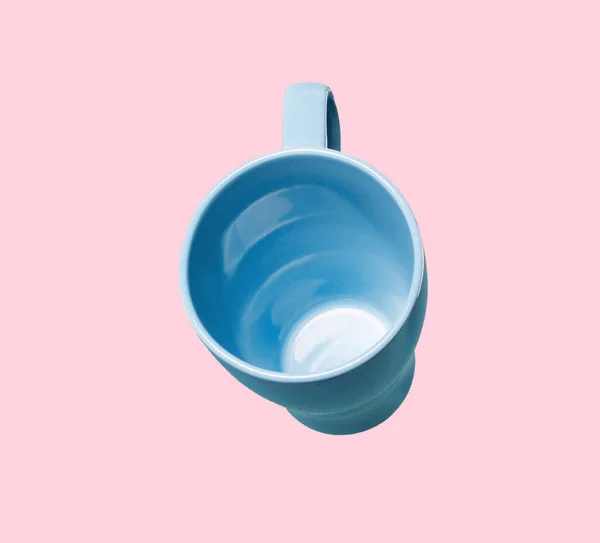 Blue Coffee Tea Cup Pink Background — Stock Photo, Image
