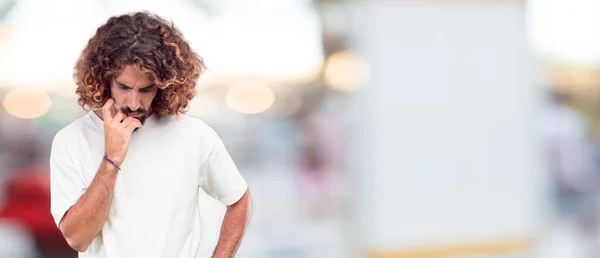 Young Hipster Man Satisfied Proud Happy Look Thumbs Signalining One — Stock Photo, Image