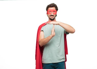 Genç deli süper kahraman adam. Zaman aşımı kavramı.