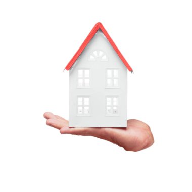 bir ev modeli ile izole erkek el