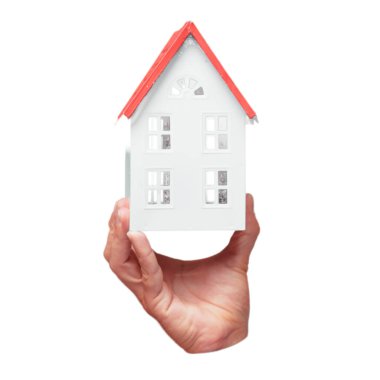 bir ev modeli ile izole erkek el