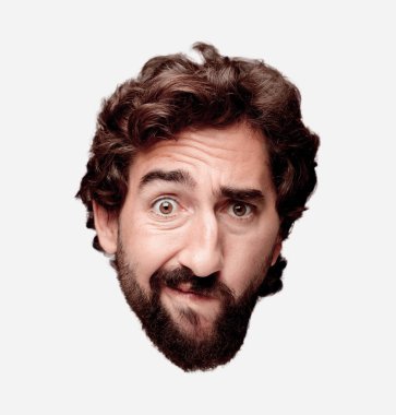 Genç adam düşünme kavramı ile sakallı