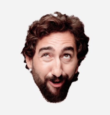 Genç sakallı adam şaka ile kavramı