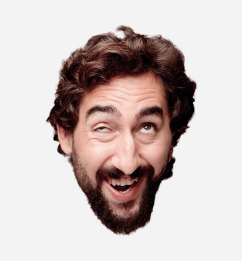 Genç sakallı adam şaka ile kavramı