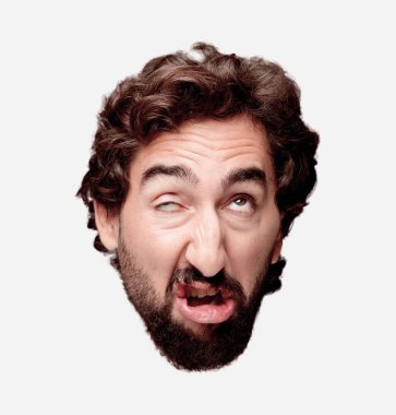 Genç sakallı adam şaka ile kavramı