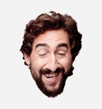 Genç sakallı adam şaka ile kavramı