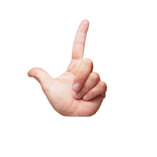 Isolated Cutout Male Hand Pointing Sign — Stock Photo, Image