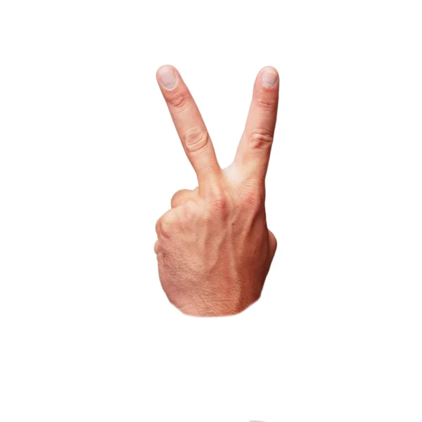 Isolated Cutout Male Hand Showing Number — Stock Photo, Image