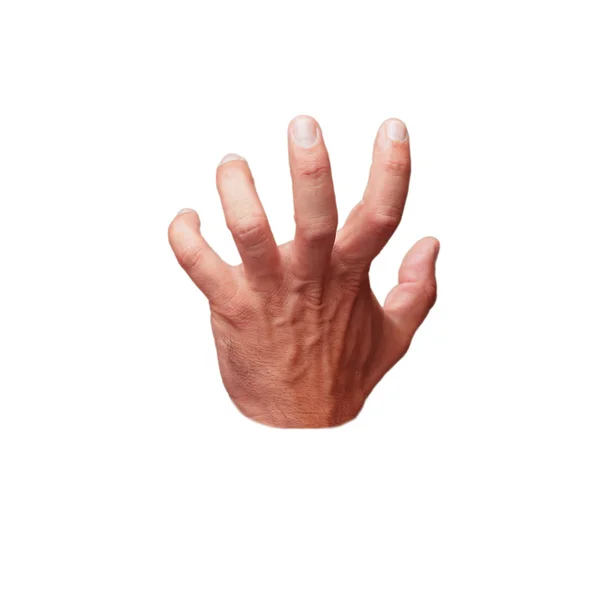 Ізольований Виріз Чоловічої Руки Тримає Знак — стокове фото