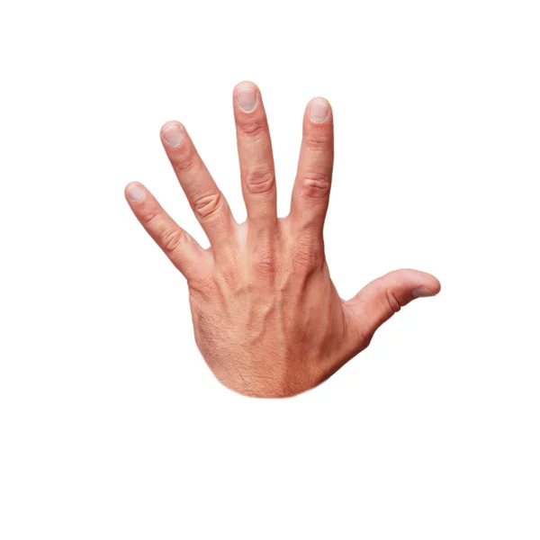 Ręka Mężczyzna Białym Tle Wyłącznik — Zdjęcie stockowe