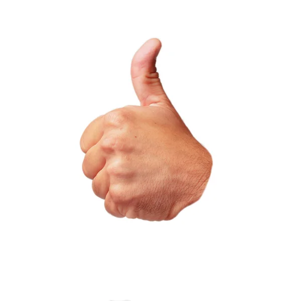 Isolated Cutout Male Hand Thumb All Right Sign — Stock Photo, Image