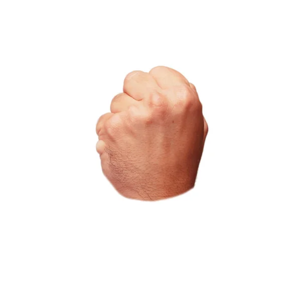 Ізольоване Вирізання Чоловічої Руки Сильний Знак Показує Кулак — стокове фото