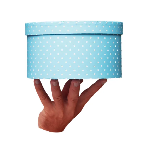Isolated Male Hand Giftbox — Stock Photo, Image