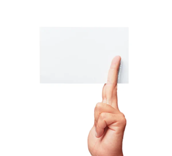 Isolated Male Hand Empty Placard Plkace Your Concept — Stock Photo, Image