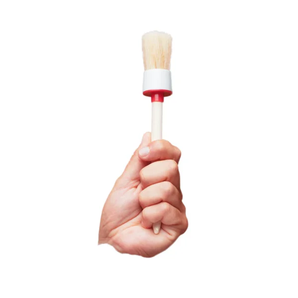 Isolated Male Hand Holding Brush — Stock Photo, Image