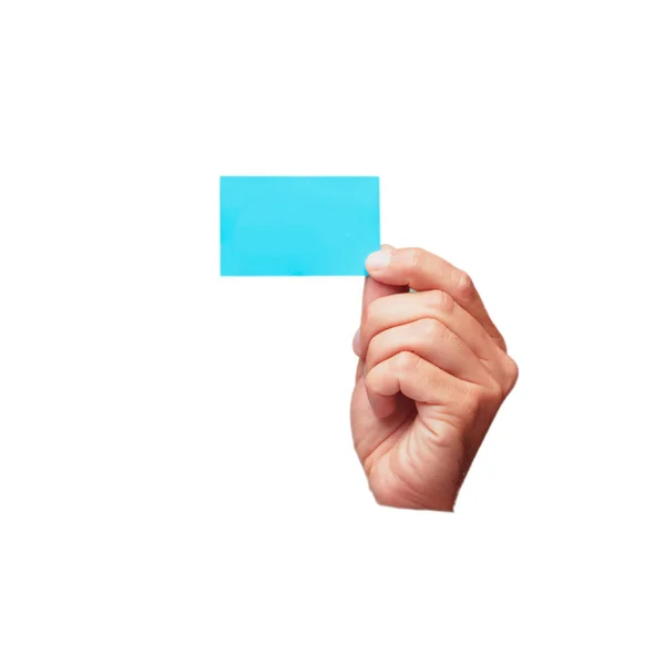 Isolated Male Hand Empty Placard Plkace Your Concept — Stock Photo, Image