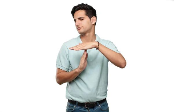 Jovem Bonito Latino Homem Tempo Fora Conceito — Fotografia de Stock