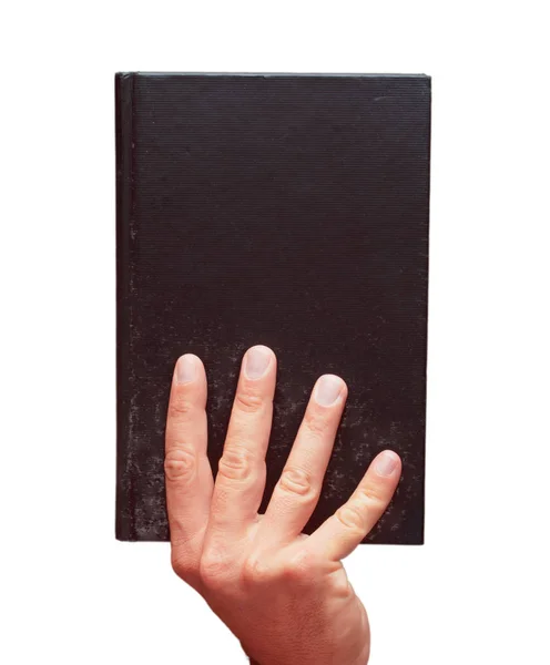 Isolated Male Hand Holding Book — Stock Photo, Image