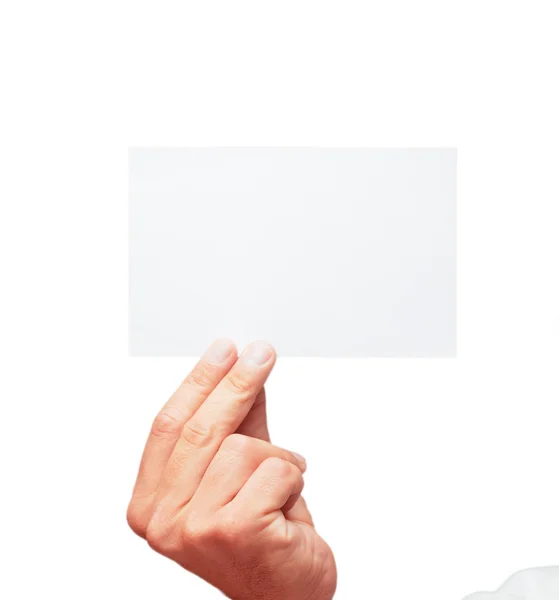 Geïsoleerde Mannenhand Met Een Lege Placard Plkace Concept — Stockfoto
