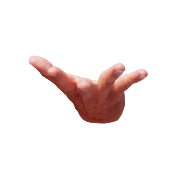 Isolierter Ausschnitt Männliche Hand Hält Zeichen — Stockfoto