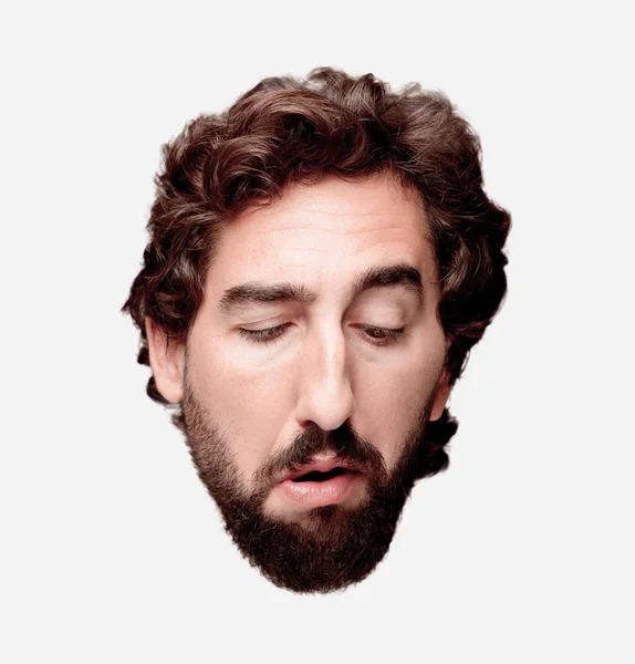 Genç sakallı adam şaka ile kavramı