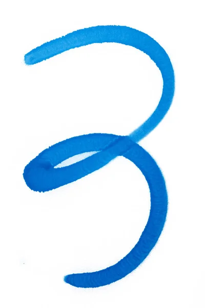 Sprayfarbe Graffiti Symbol Nummer Drei — Stockfoto