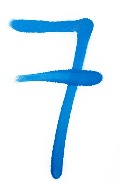 Símbolo Grafite Tinta Spray Número Sete — Fotografia de Stock