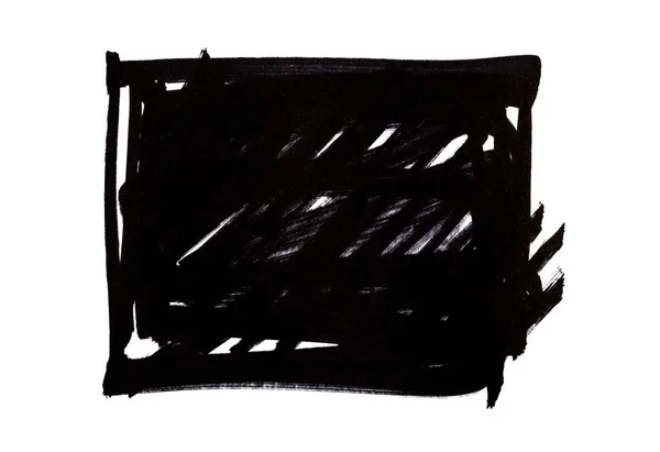 黒のマーカー落書きシンボル 染色または取り消し線記号 — ストック写真