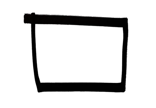 黑色标记涂鸦符号 框架形状 — 图库照片