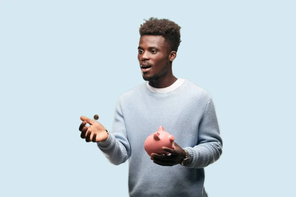 Νεαρός Μαύρος Άνδρας Ένα Κουμπαρά — Φωτογραφία Αρχείου