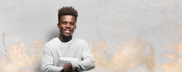 Young Black Man Holding Gift Box — Stock Photo, Image