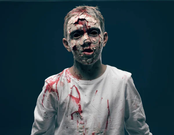 Dead Boy Zombie Horror Halloween Concept — Stock Photo, Image