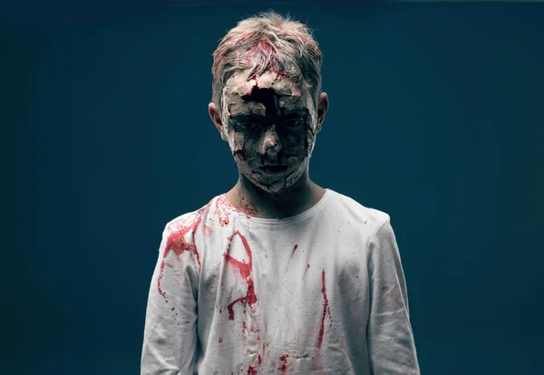 Zombie Ragazzo Morto Horror Concetto Halloween — Foto Stock